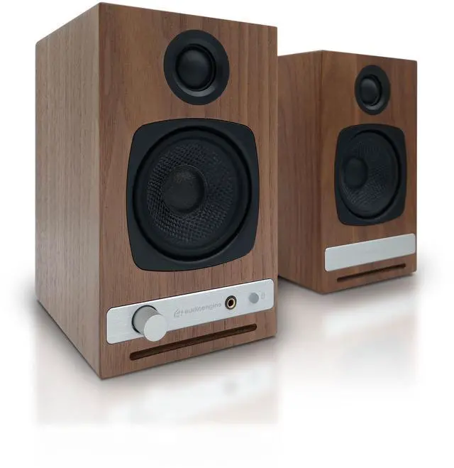Alt view image 2 of 5 - Audioengine A2 HD Walnut Home Music System with S6 Subwoofer and DS1M Stands