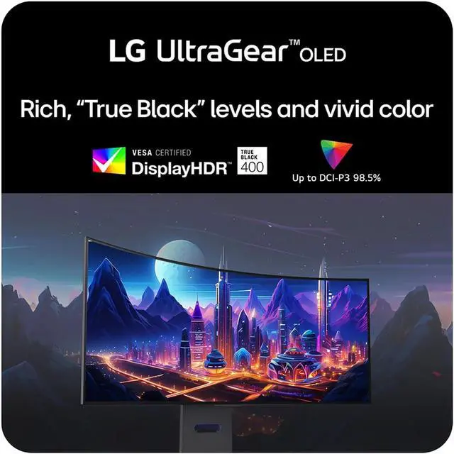 Alt view image 2 of 5 - LG 39" Ultragear OLED Curved Gaming Monitor - WQHD 240Hz, 0.03ms, NVIDIA G-Sync Compatible, 800R Curvature, USB Type-C, DisplayHDR True Black 400