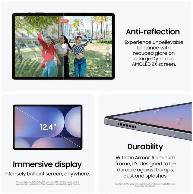 Alt view image 4 of 5 - SAMSUNG Galaxy Tab S10+ Plus 12.4" 512GB, Android Tablet, Circle to Search, Sketch to Image, Durability, Long Battery Life, AMOLED 2X Screen, S Pen Included, US Version, 2024, Moonstone Gray