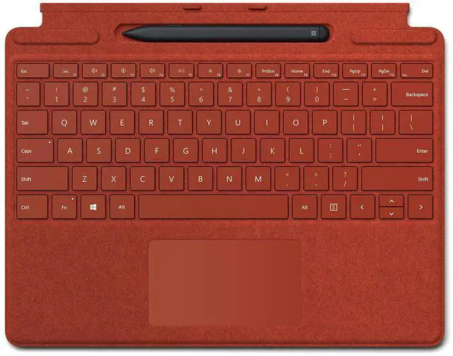 Main image of Microsoft Surface Pro X Signature Keyboard with Slim Pen - Poppy Red, 25O-00021