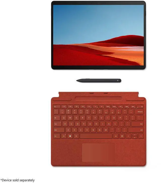 Alt view image 3 of 4 - Microsoft Surface Pro X Signature Keyboard with Slim Pen - Poppy Red, 25O-00021