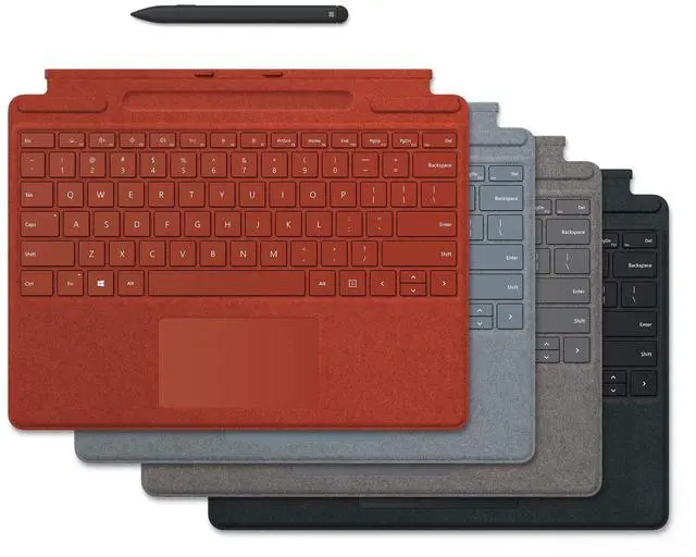 Alt view image 4 of 4 - Microsoft Surface Pro X Signature Keyboard with Slim Pen - Poppy Red, 25O-00021