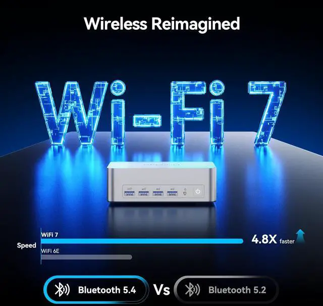 Alt view image 5 of 5 - GEEKOM XT1 Mega AI Mini PC,14th Gen Intel Core Ultra U9-185H Processor (16C/22T,up to 5.1 GHz),32GB DDR5 2TB PCIe Gen4 SSD,Mini Desktop Computers Windows 11 Pro,WiFi 7/BT 5.4/Dual 2.5G LAN/USB4.0/8K