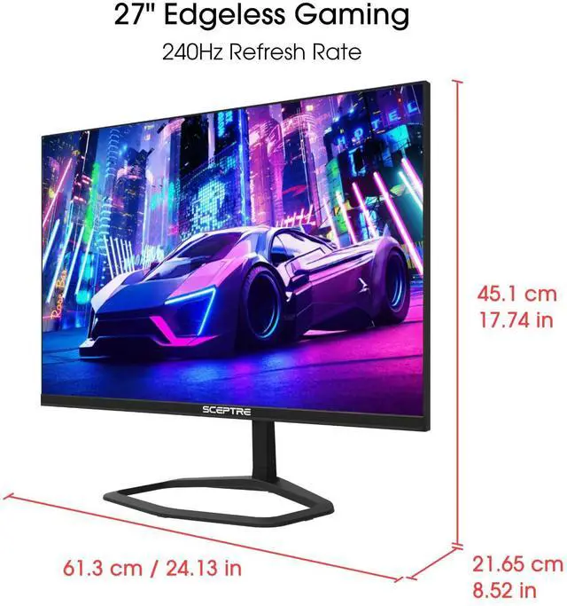 Alt view image 3 of 5 - Sceptre 27 inch 240Hz Gaming Monitor AMD FreeSync Premium HDMI DisplayPort Build-in Speakers Machine Black 2024 (FWD240 Series)