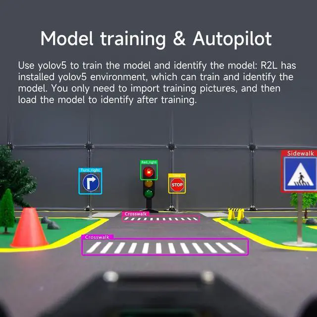 Alt view image 3 of 5 - Yahboom Autonomous Driving Professional Kit AI Visual Recognition Function Python Programming ROS Adults Robotic kit Ackerman Chassis Python (with Jetson TX2-NX)