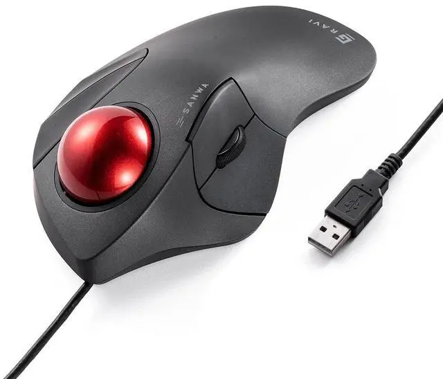 SANWA Wired Ergonomic Mouse, Optical Vertical Mice, for Small Ha 並行輸入品 : SANWA Wired Ergonomic Trackball Mouse, Programmable