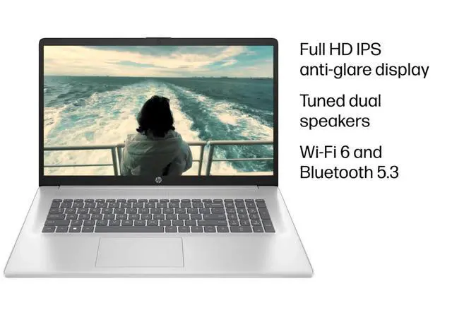 Alt view image 3 of 5 - HP 17 Laptop (17.3" FHD Anti-Glare, AMD Ryzen 5 7430U, 64GB RAM, 1TB SSD, 6-Core (> i7-1165G7)), for Business, Enterprise, Students, Long Battery Life, Webcam, Fast Charge, Win 11 Pro w/AI Copilot