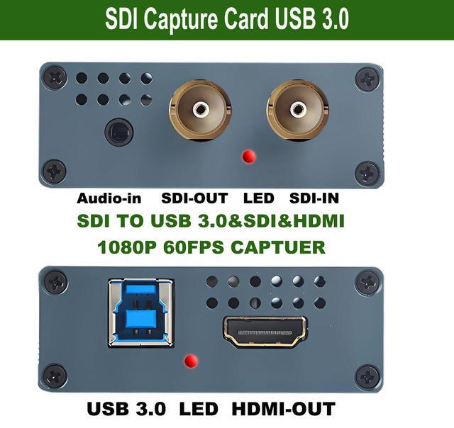 Alt view image 5 of 5 - SDI Video Capture Card with SDI Loop Out/HDMI, SDI to HDMI Converter, 1080P60fps SDI to USB3.0 Audio Video Capture Device with SDI Loopout USB Video Record for SDI Camera Live Streaming