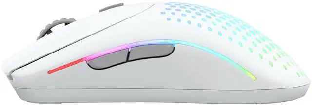 Alt view image 4 of 5 - Glorious Gaming Model O 2 Wireless Gaming Mouse - Hybrid 2.4GHz & Bluetooth Wireless, 68g Superlight, Long Battery Life, 26k BAMF 2.0 Sensor, RGB, Ambidextrous, 6 Buttons, PTFE Feet - White