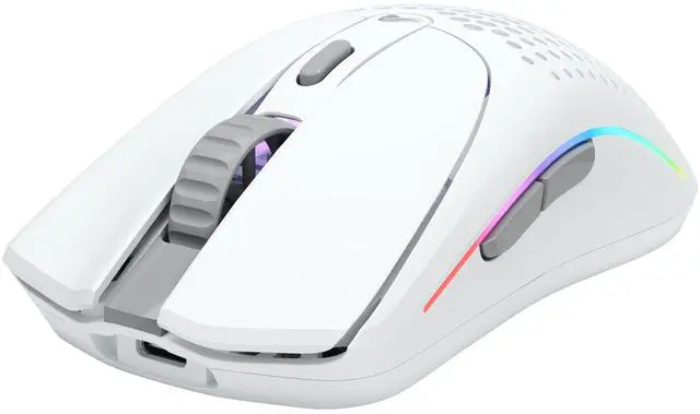 Alt view image 3 of 5 - Glorious Gaming Model O 2 Wireless Gaming Mouse - Hybrid 2.4GHz & Bluetooth Wireless, 68g Superlight, Long Battery Life, 26k BAMF 2.0 Sensor, RGB, Ambidextrous, 6 Buttons, PTFE Feet - White