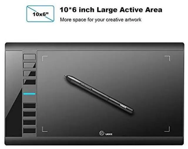 Alt view image 2 of 5 - UGEE M708 Drawing Tablet,10 x 6 inch Digital Graphics Tablet with Battery-Free Stylus,8 Hot Keys Compatible with Windows MacBook Chromebook,Prefect for Artist,Designer,Beginner Online Teaching