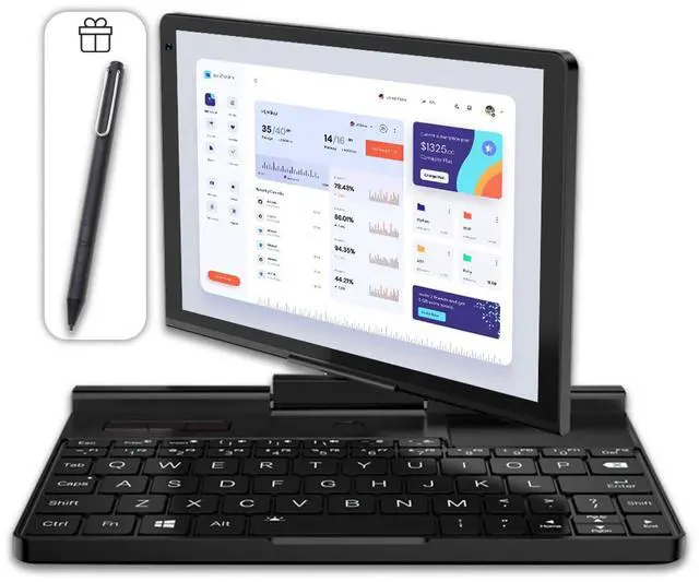 Main image of GPD Pocket 3 Mini Laptop with Included Stylus, Gold 7505 CPU, 16GB LPDDR4x RAM, 512GB NVMe SSD, 1920x1200p Touch Screen; Windows 11, Wi-Fi 6E, Bluetooth 5.3, Modular Handheld PC