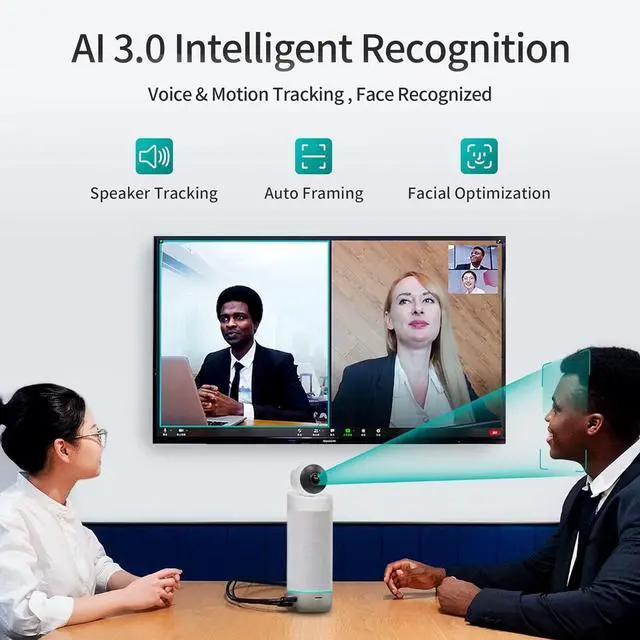 Alt view image 3 of 5 - KanDao Meeting S - 180deg Standalone Video Conferencing Camera, Microphone & Speaker Video Audio 4-in-one Meeting Camera, AI Smart Framing & Tracking, Hybrid Meeting Room Conference System, Zooming