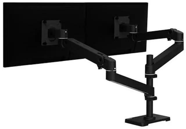 Alt view image 2 of 4 - Ergotron - Upgraded LX Pro Premium Vertical Stacking Dual Monitor Arm, VESA Desk Mount - for 2 Monitors Up to 24 Inches, 4 to 22 lbs Each - Matte Black