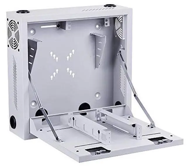 Main image of Kenuco Heavy Duty 16 Gauge Steel DVR Security Lockbox with Fan and Swing Open Top (18'' x 18'' x 5'' White)