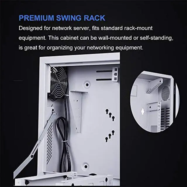 Alt view image 2 of 5 - Kenuco Heavy Duty 16 Gauge Steel DVR Security Lockbox with Fan and Swing Open Top (18'' x 18'' x 5'' White)