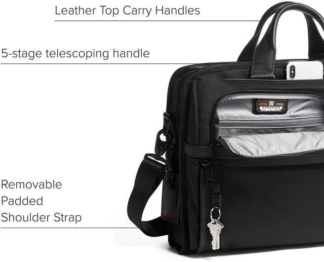 Alt view image 4 of 5 - TUMI - Compact Large Screen Laptop Brief Bag - Professional Briefcase - Fits Up to 17" Laptops & Tablets - Black