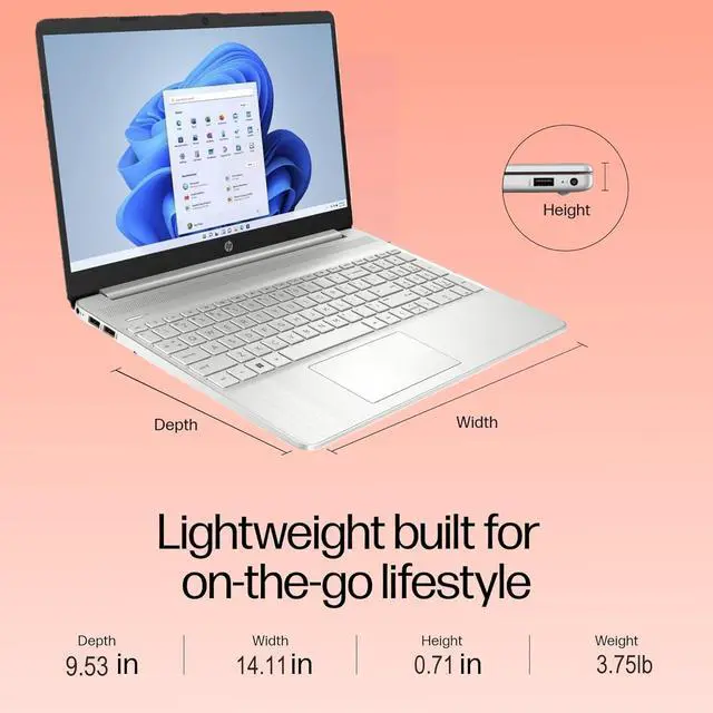 Alt view image 3 of 5 - HP 15 Laptop (15.6" HD Touchscreen, Intel i3-1115G4 (Beat i5-1035G4), 16GB RAM, 512GB SSD) for Home & Student Laptop, 11-Hr Battery Life, Webcam, Numpad, Fast Charge, Win 11 Home in S Mode, Silver
