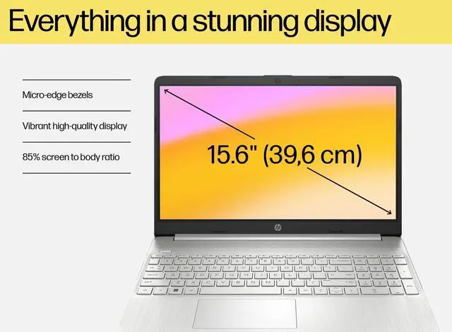 Alt view image 5 of 5 - HP 15 Laptop (15.6" HD Touchscreen, Intel i3-1115G4 (Beat i5-1035G4), 16GB RAM, 512GB SSD) for Home & Student Laptop, 11-Hr Battery Life, Webcam, Numpad, Fast Charge, Win 11 Home in S Mode, Silver
