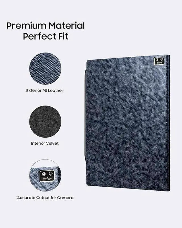 Alt view image 2 of 5 - iflytek AINOTE Air 2 E Ink Tablet 8.2" Protective Folio Case, Premium PU Leather, Slim& Lightweight, Durable Cover with a Pen Clip for Writing Tablet, Water and Dustproof - Blue