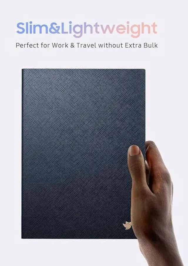 Alt view image 5 of 5 - iflytek AINOTE Air 2 E Ink Tablet 8.2" Protective Folio Case, Premium PU Leather, Slim& Lightweight, Durable Cover with a Pen Clip for Writing Tablet, Water and Dustproof - Blue