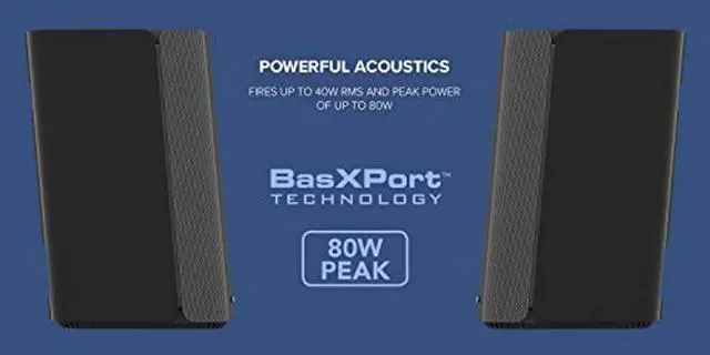 Alt view image 5 of 5 - Creative T100 2.0 Compact Hi-Fi Speakers, up to 80W Peak Power with Bluetooth 5.0, Optical-in, AUX-in, Wide Soundstage and Audio Clarity with Bass Control for Computers and Laptops (Black)