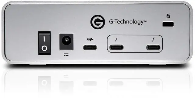 Alt view image 4 of 5 - G-Technology 10TB G-DRIVE with Thunderbolt 3 and USB-C Desktop External Hard Drive, Silver - 0G05378-1