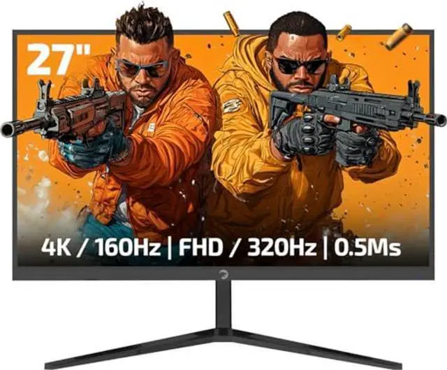 Main image of GAMEPOWER Rapid Dual 27 Inch 4K Gaming Monitor, 2160P 160Hz, 1080P 320Hz, 0.5ms Fast IPS, HDR 400, Adaptive Sync, Frameless, Blue Light Filter, Speakers, HDMI 2.1 DP 1.4, 135% sRGB, VRR Support