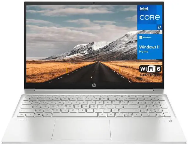 Main image of HP Pavilion Laptop, 15.6" FHD Touchscreen Display, Intel Core i7-1255U Processor, 32GB RAM, 1TB SSD, HDMI, Webcam, Wi-Fi 6, Backlit KB, Fingerprint Reader, Windows 11 Home, Silver