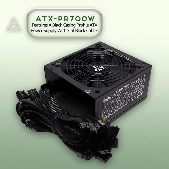 Alt view image 2 of 5 - Apevia ATX-PR700W Prestige 700W 80+ Gold Certified, ATX Active PFC, DC to DC Converter Design 135mm Silent Fan, RoHS Compliance, ATX Gaming Power Supply