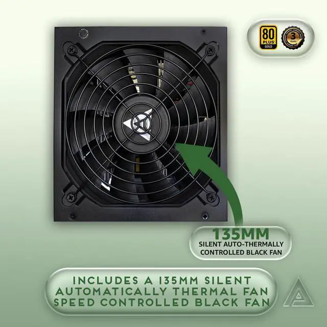 Alt view image 5 of 5 - Apevia ATX-PR700W Prestige 700W 80+ Gold Certified, ATX Active PFC, DC to DC Converter Design 135mm Silent Fan, RoHS Compliance, ATX Gaming Power Supply