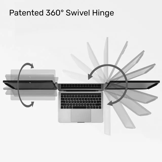 Alt view image 3 of 5 - SideTrak Swivel 12.5" Portable Monitor for Laptop & Hub, Patented Swivel Hinge, Laptop Screen Extender | FHD Dual Screen w/Kickstand, USB-C & HDMI, Mac, PC, Chrome Compatible (3 Monitor Bundle w/Hub)