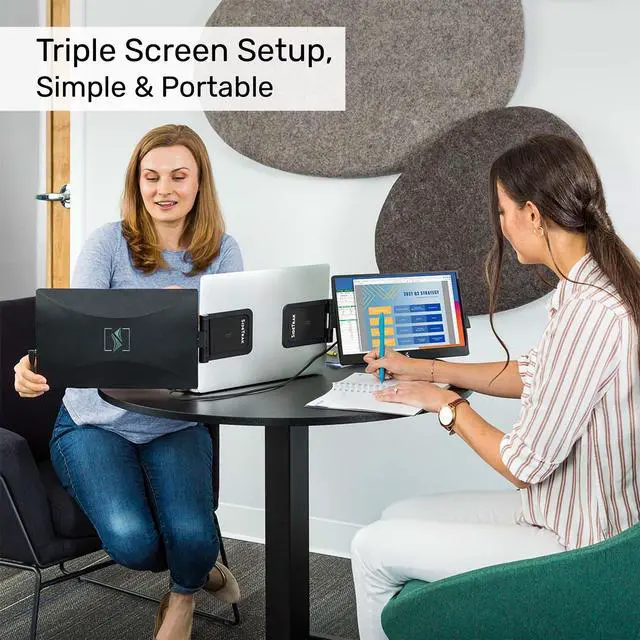 Alt view image 2 of 5 - SideTrak Swivel 12.5" Portable Monitor for Laptop & Hub, Patented Swivel Hinge, Laptop Screen Extender | FHD Dual Screen w/Kickstand, USB-C & HDMI, Mac, PC, Chrome Compatible (3 Monitor Bundle w/Hub)