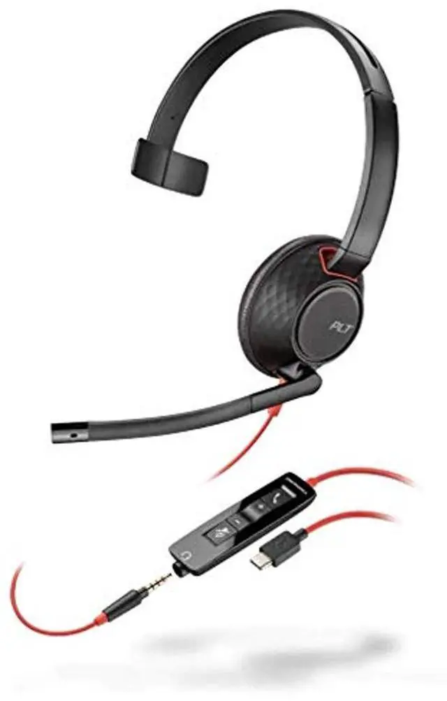 Alt view image 2 of 2 - Plantronics Blackwire C5210 Headset - Mono - USB Type C - Wired - 20 Hz - 20 kHz - Over-The-Head - Monaural - Supra-Aural - Noise Cancelling Microphone