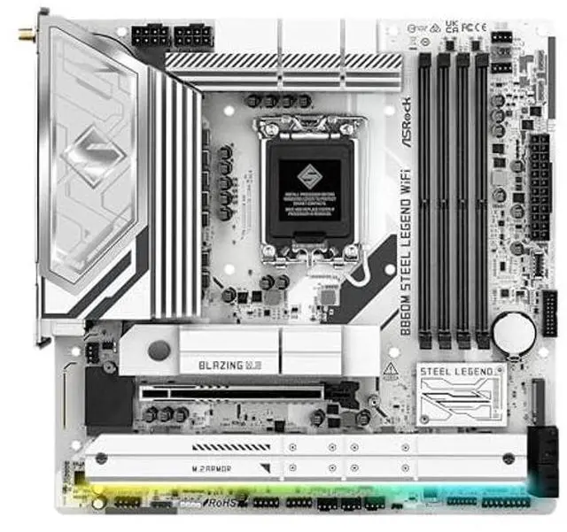 Alt view image 2 of 5 - ASRock B860M Steel Legend WiFi 6E B860 LGA1851 Intel Core Ultra DDR5 8666 MHz 256GB M.2 Micro ATX Motherboard Thunderbolt SATA3 6.0 Gb/s PCIe 5.0