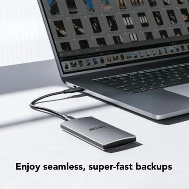 Alt view image 3 of 5 - Lexar 2TB ES3 Portable SSD, Up to 1050MB/s Read and 1000 MB/s Write, Compatible with PC & Mac, Tablets & iPad, Silver (LES3XXX002T-RNSAU)