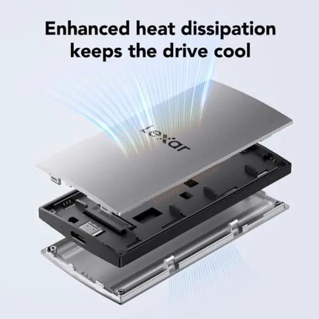 Alt view image 4 of 5 - Lexar 2TB ES3 Portable SSD, Up to 1050MB/s Read and 1000 MB/s Write, Compatible with PC & Mac, Tablets & iPad, Silver (LES3XXX002T-RNSAU)