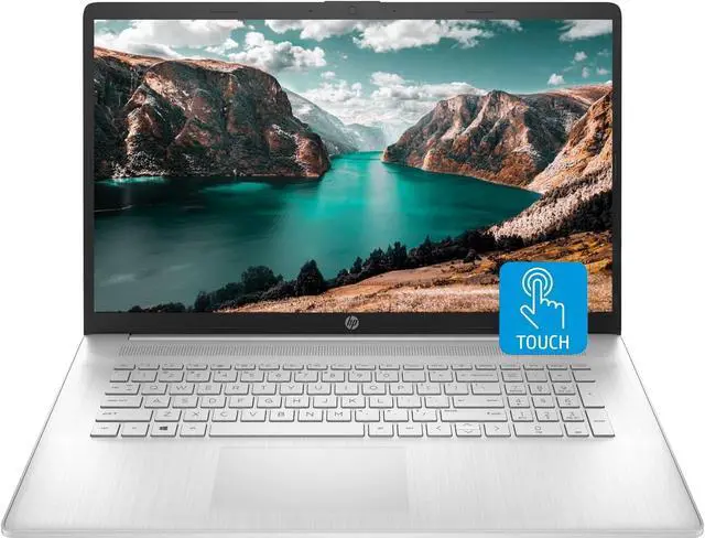 Main image of HP 17 Laptop, 17.3" HD+ Touchscreen Display, 12th Gen Intel Core i7-1255U, 64GB RAM, 2TB SSD, Webcam, HDMI, SuperSpeed USB Ports, Wi-Fi 6, Windows 11 Home, Silver