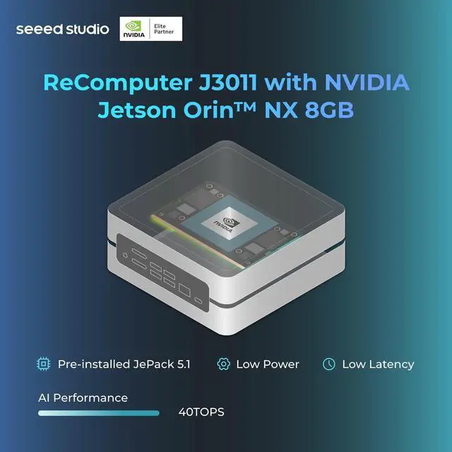 Alt view image 3 of 4 - seeed studio NVIDIA Jetson Orin Nano 8GB (reComputer J3011) with Power Cable