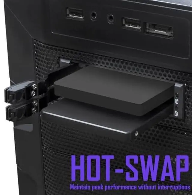 Alt view image 4 of 5 - Kingwin Mobile Rack for 2 x U.2/U.3 NVMe SSD Ultra-Fast Oculink Connectivity High-Performance Storage Solution, Hot-Swap, Tool-Free 2.5" NVMe SSD Aluminum Enclosure Maximum Speed 64 Gb/s