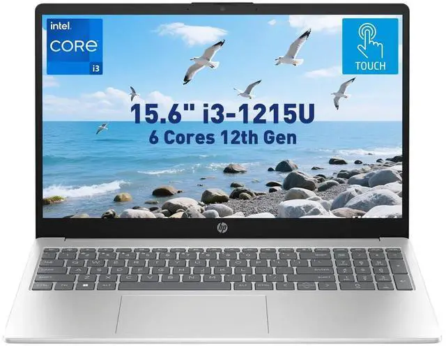 Main image of HP 15.6" HD Touchscreen Laptop 15-fd0023dx, Intel Core i3-1215U, 8GB RAM, 256GB SSD, Bluetooth, Wi-Fi, Intel UHD Graphics, Windows 11 Home in S Mode, Natural Silver