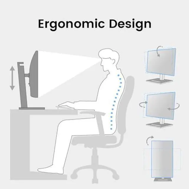 Alt view image 4 of 5 - BenQ GW2490T 24" Monitor 100Hz FHD 1920x1080p | IPS | Vertical Monitor | Eye-Care | Thin Bezel | Height & Tilt Adjustable | DisplayPort | HDMI x2