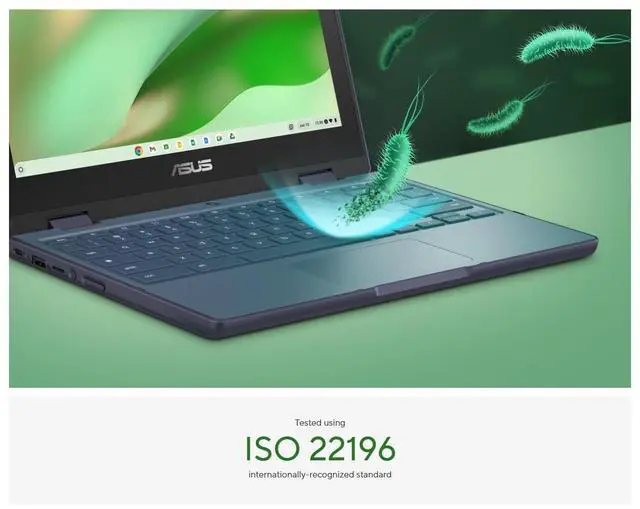 Alt view image 3 of 5 - ASUS Chromebook Flip CR11 2-in-1 (11.6" Touchscreen, Intel N100, 4GB RAM, 160GB Storage), Ruggedized & Water Resistant, Convertible Students & Home Laptop, IST Pen, Long Battery Life, Chrome OS