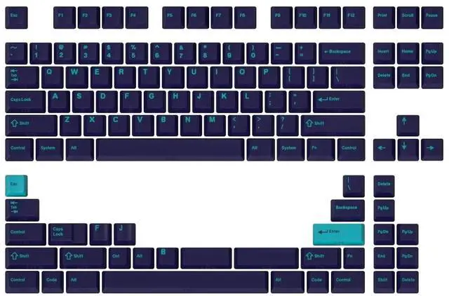 Main image of DROP + MiTo GMK Laser Custom Mechanical Keyboard Keycap Set - 120-keys, Doubleshot, Cherry Profile, for 60%, 65%, and TKL Layouts, etc. (Synthwave)