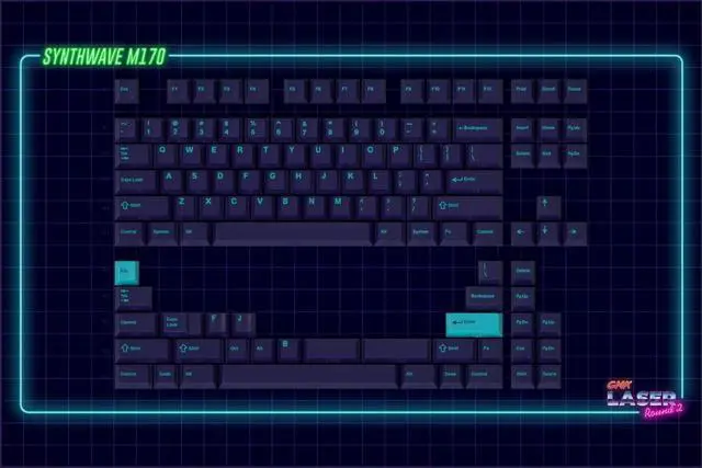 Alt view image 2 of 5 - DROP + MiTo GMK Laser Custom Mechanical Keyboard Keycap Set - 120-keys, Doubleshot, Cherry Profile, for 60%, 65%, and TKL Layouts, etc. (Synthwave)