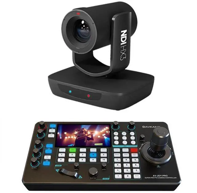 Main image of AVKANS PTZ Camera Bundle Kits, 1 pcs LV20N AI Auto Tracking 20X NDI Camera and 1 pcs Super PTZ Joystick Controller for Worship Live Streaming