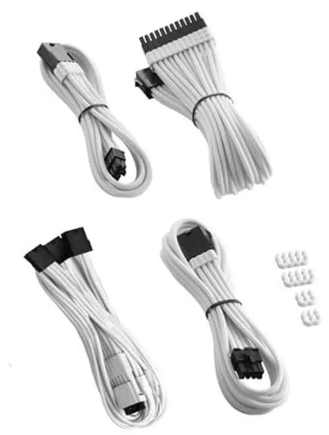 Alt view image 2 of 4 - CableMod Pro ModFlex Sleeved 12V-2x6 12VHPWR StealthSense Cable Extension Kit (White, 16-pin to Triple 8-pin)