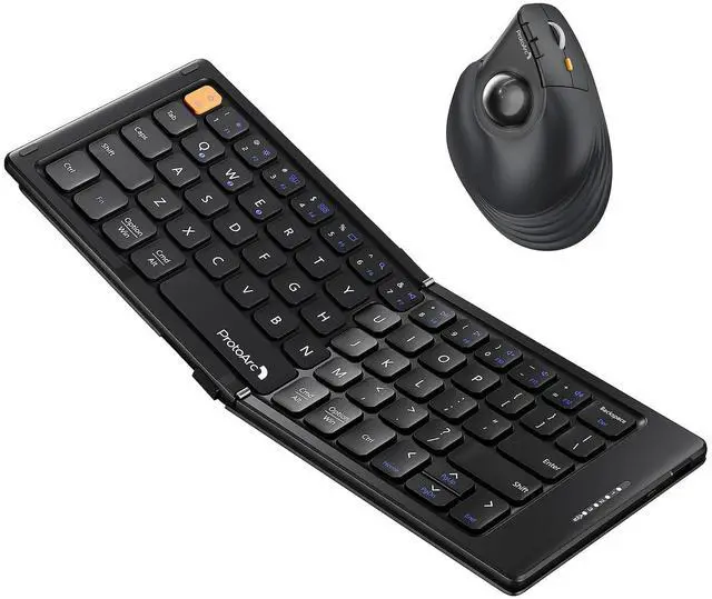 Main image of ProtoArc XK04 Foldable Compact Keyboard with EM05 NL Vertical Wireless Trackball Mouse