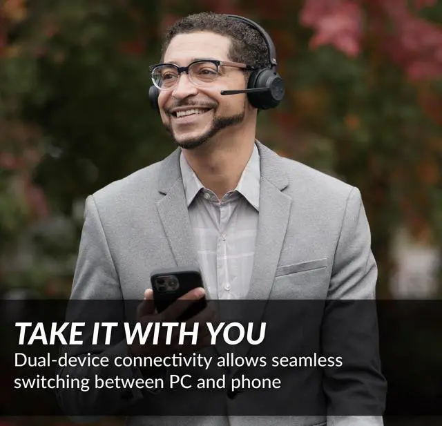 Alt view image 4 of 5 - Cyber Acoustics Professional Wireless Headset with AI Noise Cancelation (HS-1500BT II) - Includes ANC and AI-Powered Noise Canceling Tech for Professional Sounding Calls, USB-C Bluetooth Dongle