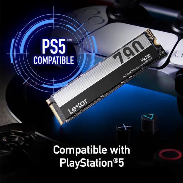 Alt view image 2 of 5 - Lexar 4TB NM790 SSD PCIe Gen4 NVMe M.2 2280 Internal Solid State Drive, Up to 7400/6500 MB/s Read/Write, Compatible with PS5, for Gamers and Creators, Black (LNM790X004T-RNNNU)
